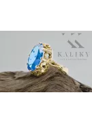 Винтаж стиль Кольцо Аквамарин 14-кв Желтое золото vrc134y